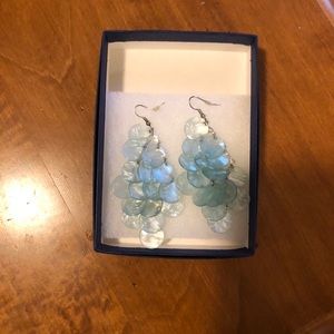 Tiered blue dangle earrings